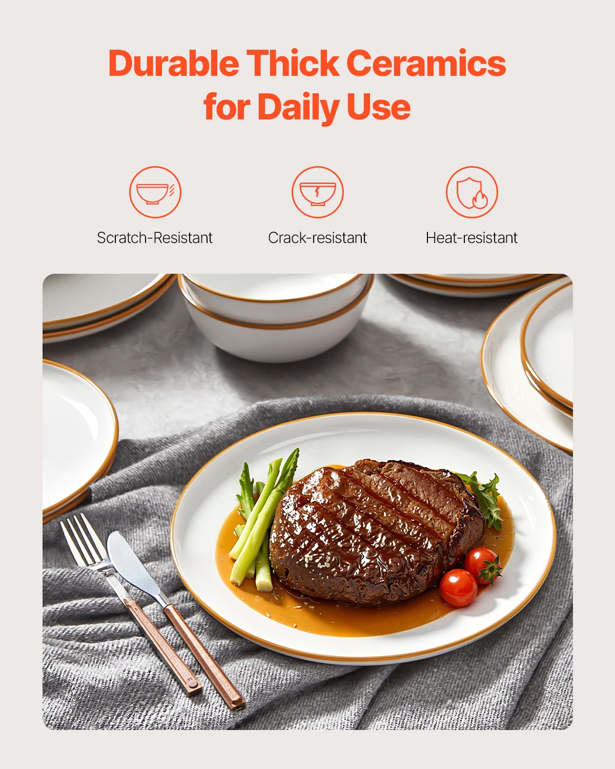 Dinnerware Set Service For 4 People